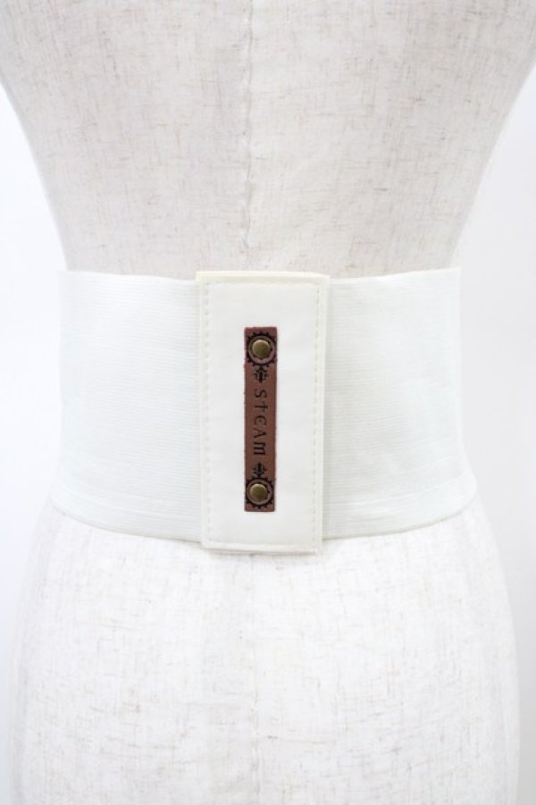 画像2: STEAM / コルセットゴムベルト  白 H-26-02-20-1005-HN-ZA-KB-ZH (2)