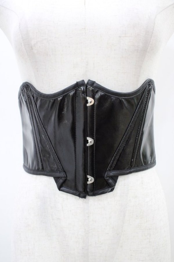 画像1: PUNK RAVE / ショートコルセット  ブラック H-26-02-20-1006-PU-ZA-KB-ZH (1)