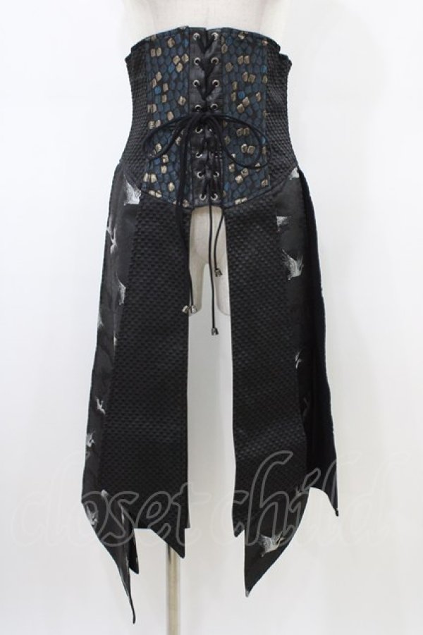 画像1: Qutie Frash / 2023-宵鶴-ラップコルセット  黒 H-26-02-20-1008-QU-ZA-KB-ZH (1)