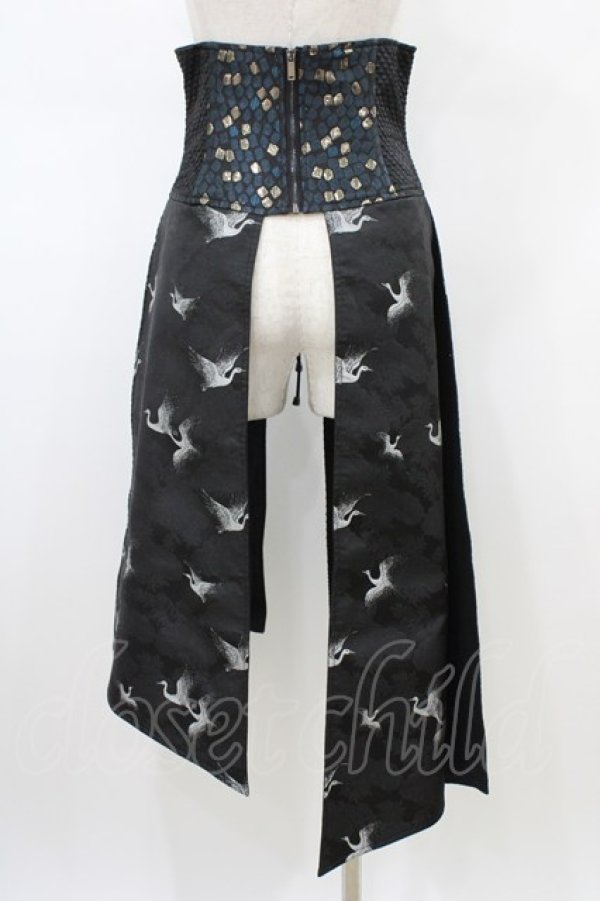 画像2: Qutie Frash / 2023-宵鶴-ラップコルセット  黒 H-26-02-20-1008-QU-ZA-KB-ZH (2)