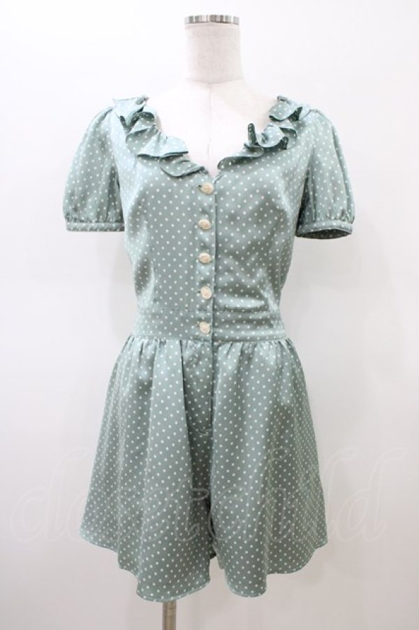 画像1: MILK / ラッフルカラーコンビネゾン  グリーン H-26-02-20-1014-ML-PA-AK-ZH (1)