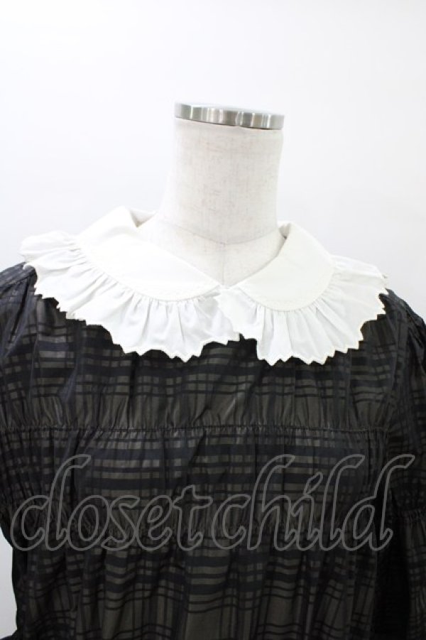 画像4: Jane Marple / Memory shadow check shirring dress  ブラック H-26-02-20-1016-JM-OP-KB-ZH (4)