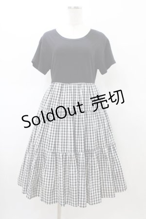 画像: MILK / ティアードギンガムワンピース  ブラック H-26-02-20-1019-ML-OP-KB-ZH