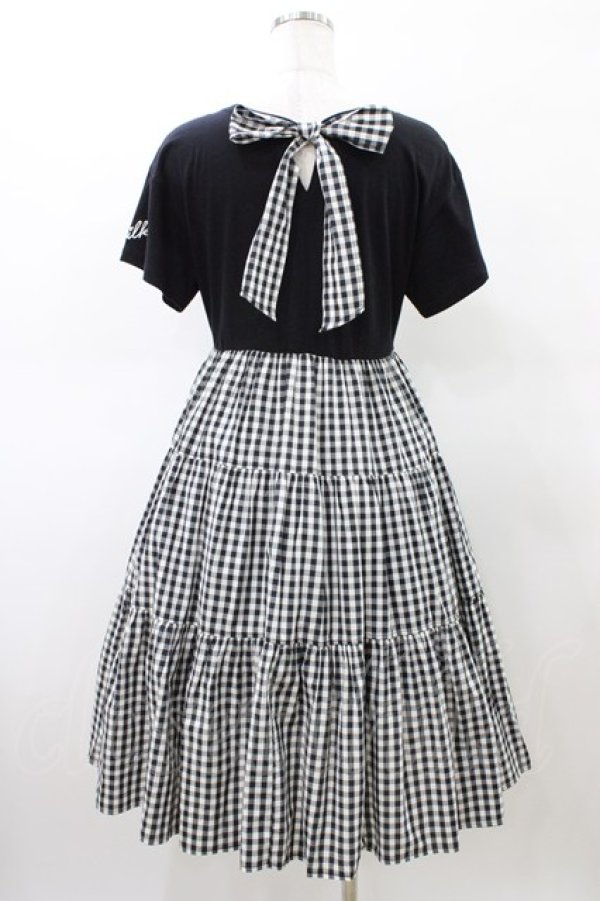 画像2: MILK / ティアードギンガムワンピース  ブラック H-26-02-20-1019-ML-OP-KB-ZH (2)