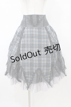 画像: Ozz Croce / プリーツフリルチェックスカート  グレー H-26-02-20-1030-OO-SK-KB-ZH