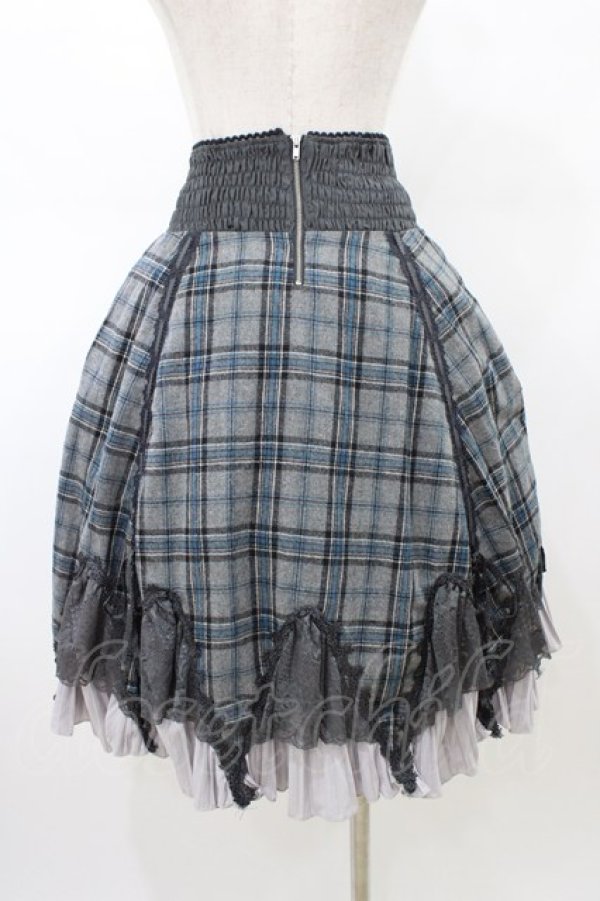 画像2: Ozz Croce / プリーツフリルチェックスカート  グレー H-26-02-20-1030-OO-SK-KB-ZH (2)