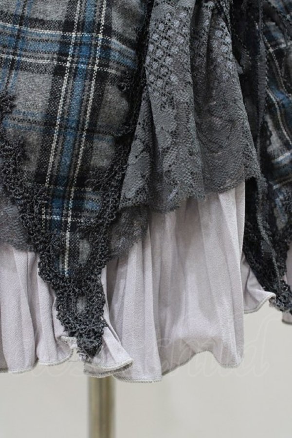 画像3: Ozz Croce / プリーツフリルチェックスカート  グレー H-26-02-20-1030-OO-SK-KB-ZH (3)