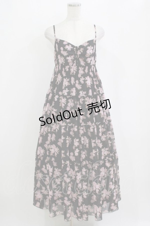 画像1: JESUS DIAMANTE / ディアマンテカリブマキシ 38 秋ぼかし薔薇ブラック H-26-02-20-006-JE-OP-NS-ZH (1)