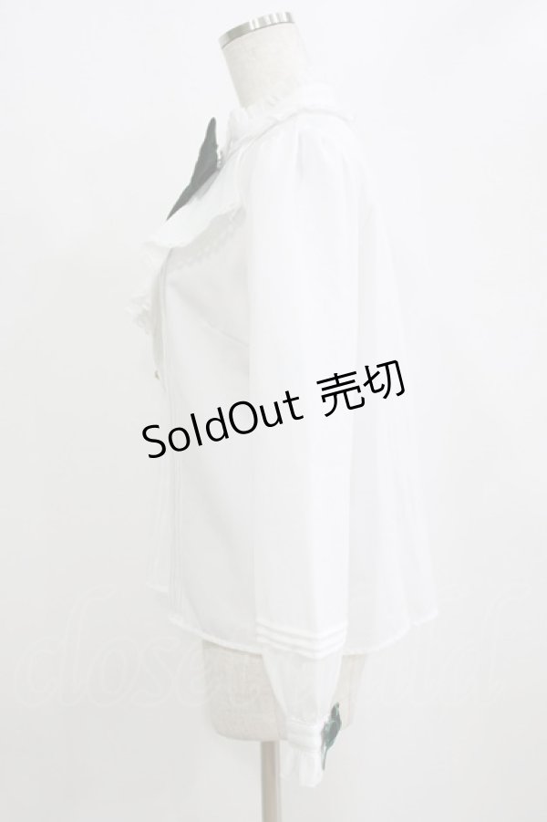 画像2: Amavel / Velvet Ribbonラッフルブラウス Free オフ/グリーン H-26-02-20-051-CA-BL-NS-ZH (2)