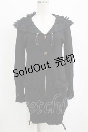 画像: JESUS DIAMANTE / レース襟カーディガン Free ブラック H-26-02-20-054-JE-TO-NS-ZH