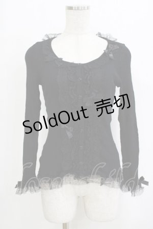 画像: JESUS DIAMANTE / ドットチュールカーディガン 38 ブラック H-26-02-20-055-JE-TO-NS-ZH