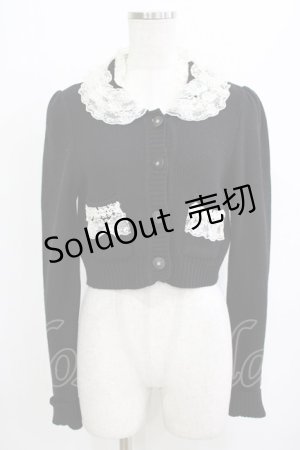 画像: JESUS DIAMANTE / レース襟カーディガン 40 ブラック H-26-02-20-056-JE-TO-NS-ZH