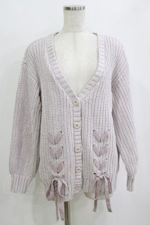 画像: Ank Rouge / レースアップカーディガン M ピンク H-26-02-20-057-CA-TO-NS-ZH