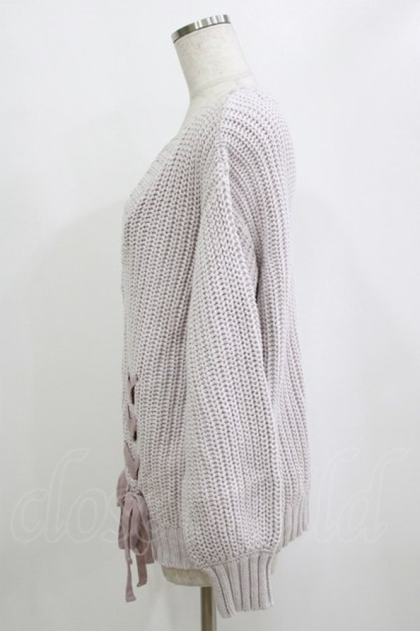 画像2: Ank Rouge / レースアップカーディガン M ピンク H-26-02-20-057-CA-TO-NS-ZH (2)