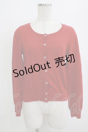 画像: Ank Rouge / ドットカーディガン M レッド H-26-02-20-058-CA-TO-NS-ZH