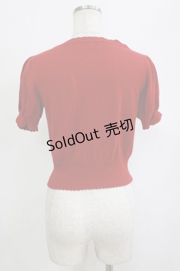 画像3: Ank Rouge / ハートポケットカーディガン M レッド H-26-02-20-059-CA-TO-NS-ZH (3)