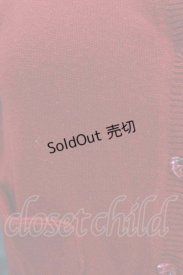 画像5: Ank Rouge / ハートポケットカーディガン M レッド H-26-02-20-059-CA-TO-NS-ZH (5)