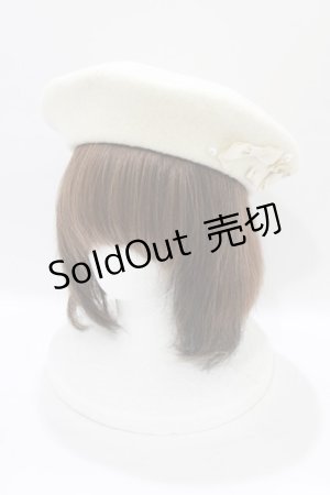 画像: m petit by misako / AMミニリボンバスクベレー  アイボリー H-26-02-20-076-LO-AC-NS-ZH