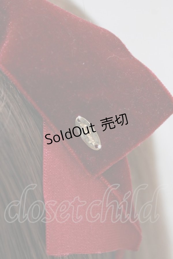 画像2: Ank Rouge / ベロアリボンカチューシャ  ボルドー H-26-02-20-077-CA-AC-NS-ZH (2)