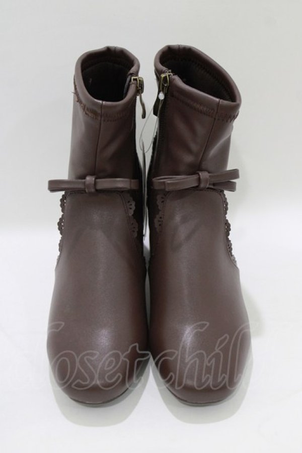 画像1: m petit by misako / TT*AMPUリボンSBT S ブラウン H-26-02-20-082-LO-SH-NS-ZH (1)