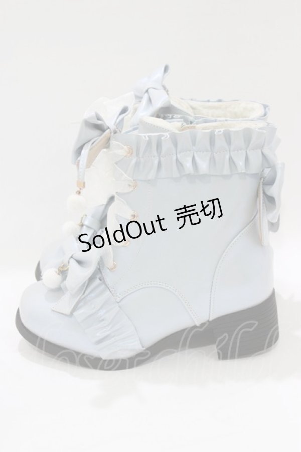 画像2: 母家（海外ロリータブランド） / ショートブーツ 22.5cm ブルー H-26-02-20-083-PU-BG-NS-ZH (2)