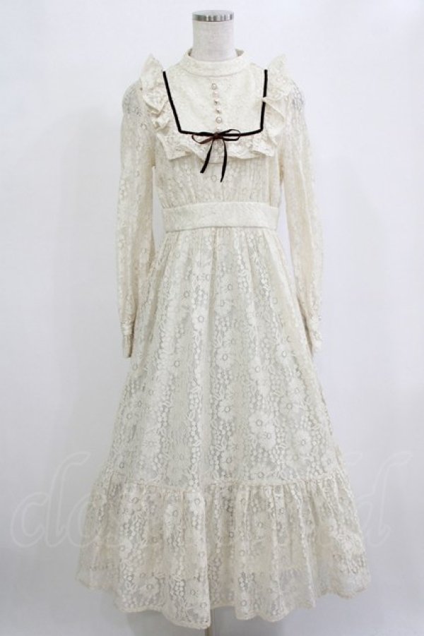画像1: Ank Rouge / レースロングクラシックワンピース M 生成り H-26-02-20-010-CA-OP-NS-ZH (1)