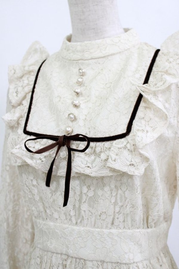 画像4: Ank Rouge / レースロングクラシックワンピース M 生成り H-26-02-20-010-CA-OP-NS-ZH (4)