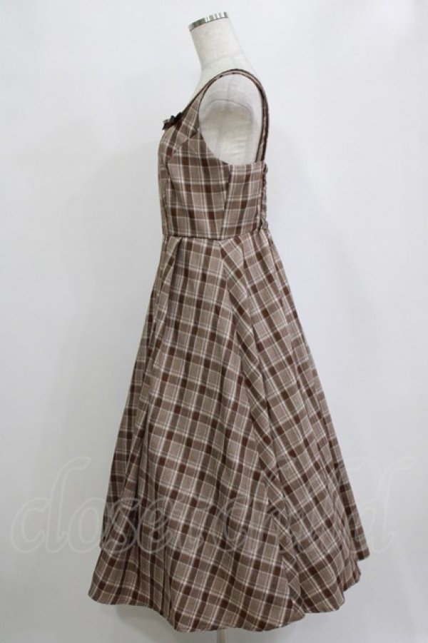 画像2: m petit by misako / AMCHKスクエアネックジャンパースカート S ブラウン H-26-02-20-011-LO-OP-NS-ZH (2)