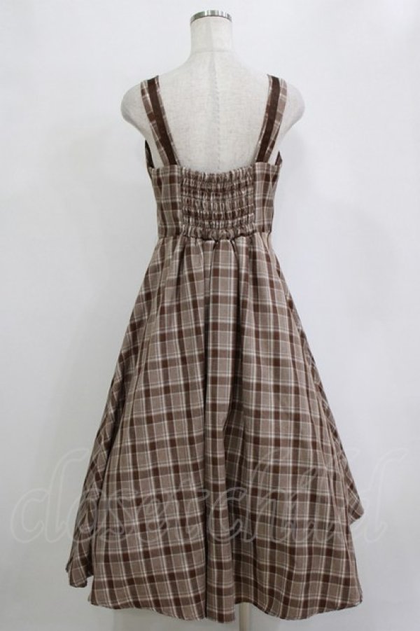 画像3: m petit by misako / AMCHKスクエアネックジャンパースカート S ブラウン H-26-02-20-011-LO-OP-NS-ZH (3)