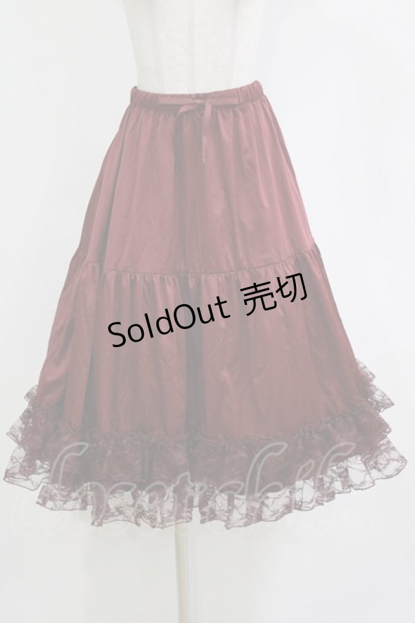 画像1: axes femme kawaii / レースフリルペチスカート M ワイン H-26-02-20-014-AX-SK-NS-ZH (1)