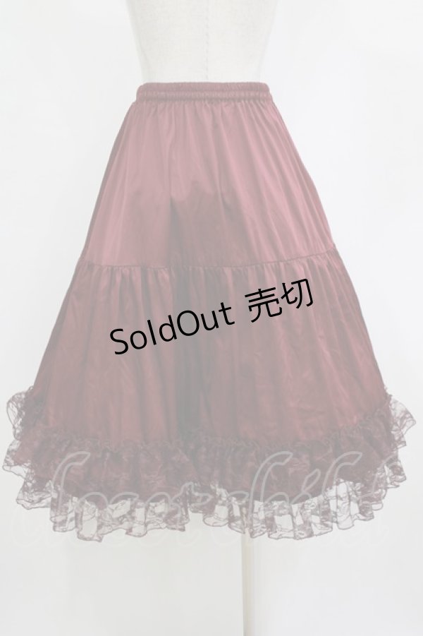 画像3: axes femme kawaii / レースフリルペチスカート M ワイン H-26-02-20-014-AX-SK-NS-ZH (3)
