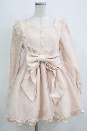 画像: Bon21Hiz / チェックハートワンピース Free ピンク H-26-02-21-023-LO-OP-NS-ZH