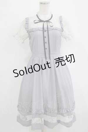 画像: axes femme POETIQUE / レースビスチェ切り替えワンピ M ブルーグレー H-26-02-21-024-AX-OP-NS-ZH