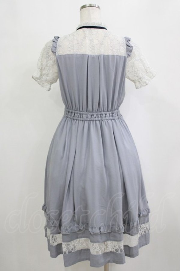 画像3: axes femme POETIQUE / レースビスチェ切り替えワンピ M ブルーグレー H-26-02-21-024-AX-OP-NS-ZH (3)