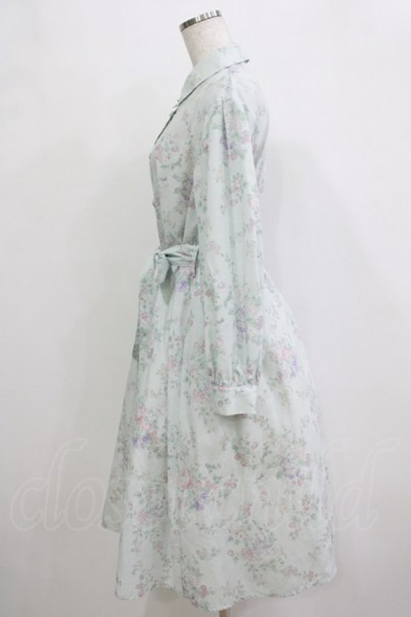 画像2: axes femme POETIQUE / ヴィンテージフラワーワンピース M ブルー H-26-02-21-025-AX-OP-NS-ZH (2)