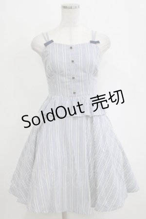 画像: Secret Honey / ストライプジャンパースカート Free オフ/ネイビー H-26-02-21-030-CA-OP-NS-ZH
