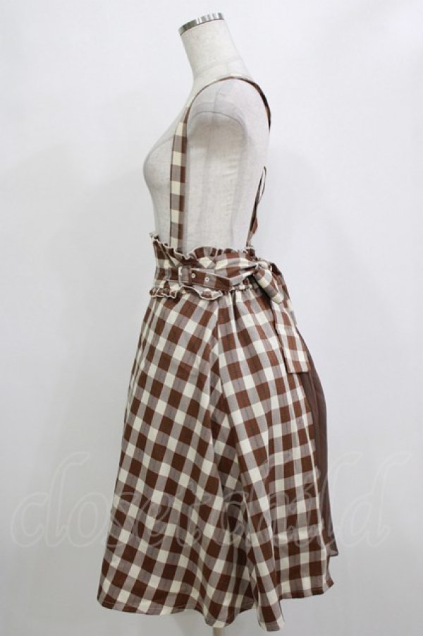 画像2: axes femme POETIQUE / バックプリーツサス付スカート M ブラウン H-26-02-21-031-AX-SK-NS-ZH (2)