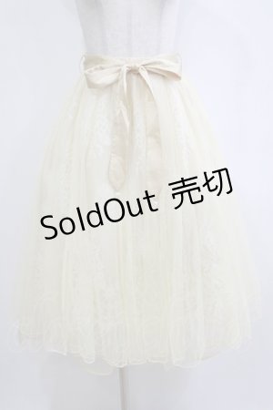 画像: axes femme POETIQUE / リボン付レース×チュールスカート M イエロー H-26-02-21-032-AX-SK-NS-ZH