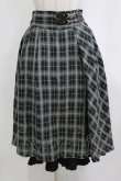 画像1: axes femme / 裾プリーツチェック柄スカート M グリーン H-26-02-21-035-AX-SK-NS-ZH (1)