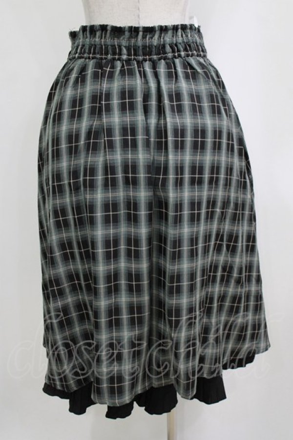 画像3: axes femme / 裾プリーツチェック柄スカート M グリーン H-26-02-21-035-AX-SK-NS-ZH (3)