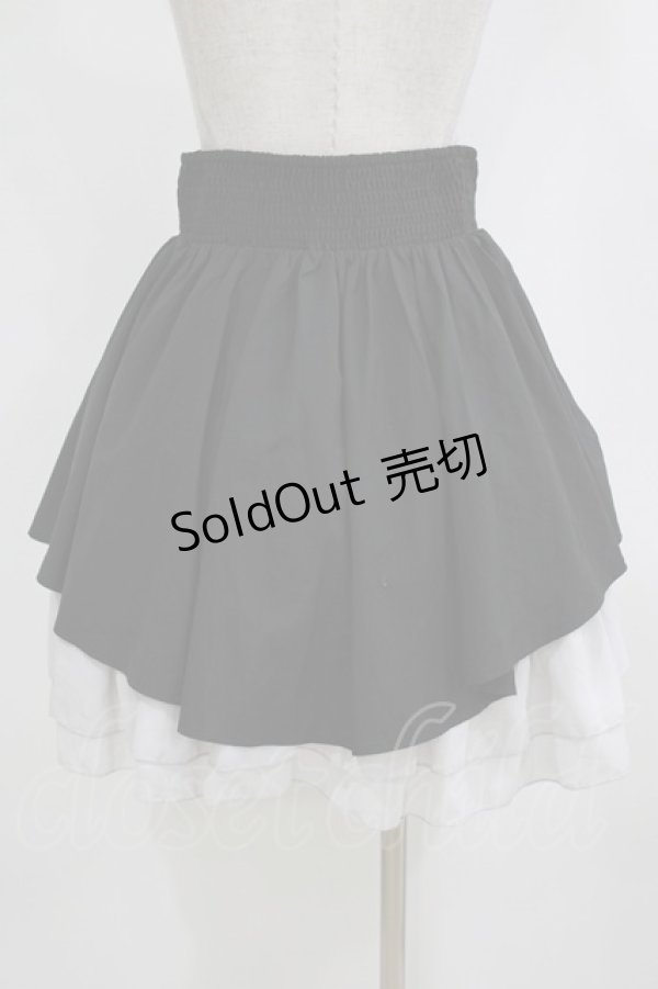 画像3: axes femme POETIQUE / 編み上げ2カラーシフォンスカート M ブラック/グレー H-26-02-21-036-AX-SK-NS-ZH (3)