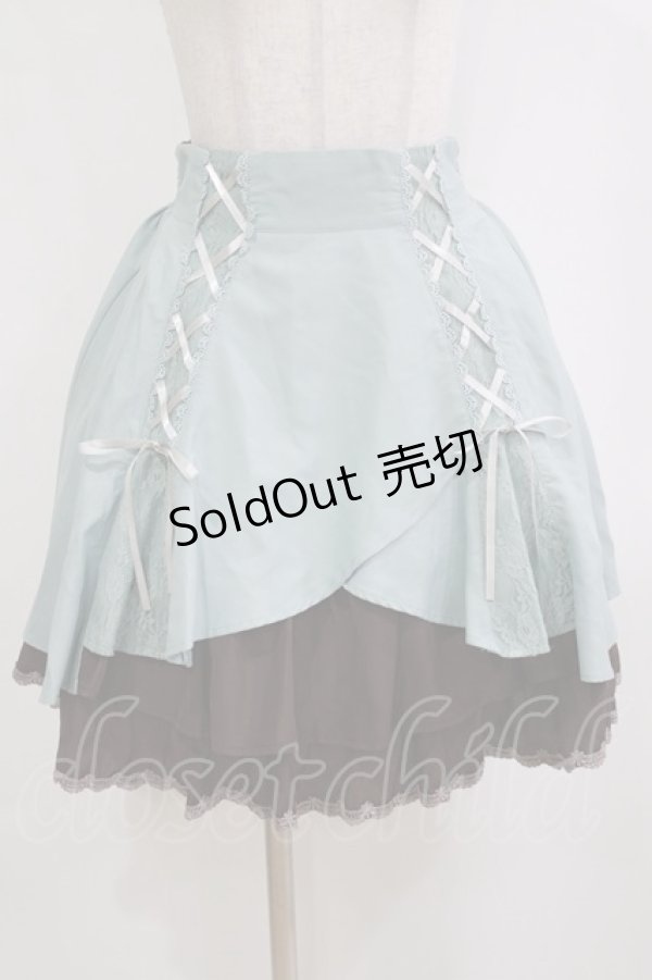 画像1: axes femme / ダブルレースアップスリットスカート M ミント/ブラウン H-26-02-21-037-AX-SK-NS-ZH (1)