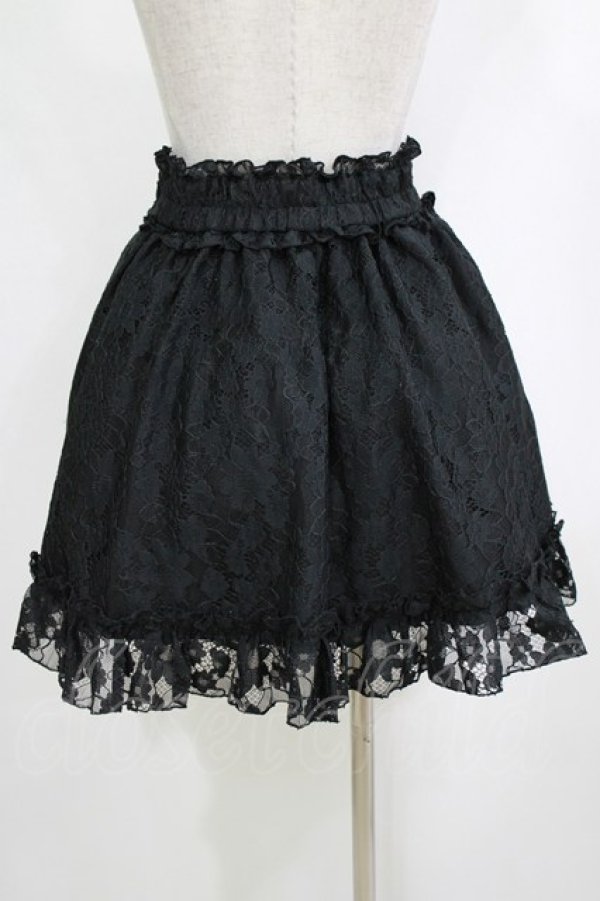 画像3: DearMyLove / レースのフリルレースアップスカート M ブラック H-26-02-21-038-EL-SK-NS-ZH (3)