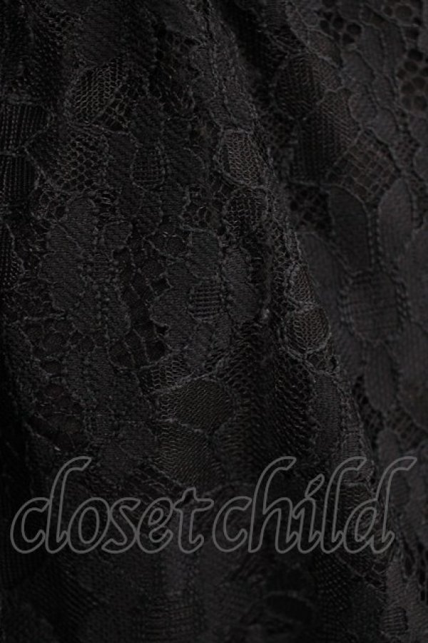 画像4: DearMyLove / レースのフリルレースアップスカート M ブラック H-26-02-21-038-EL-SK-NS-ZH (4)