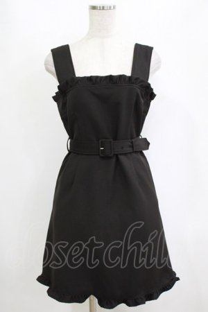 画像: Ank Rouge / ベルト付きジャンパースカート M ブラック H-26-02-21-040-CA-OP-NS-ZH