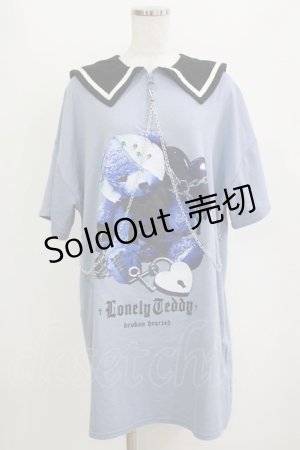 画像: NOEMIE / 病みくまWチェーンユニセックスミニ裏毛チュニック M ブルー H-26-02-21-041-LO-TO-NS-ZH