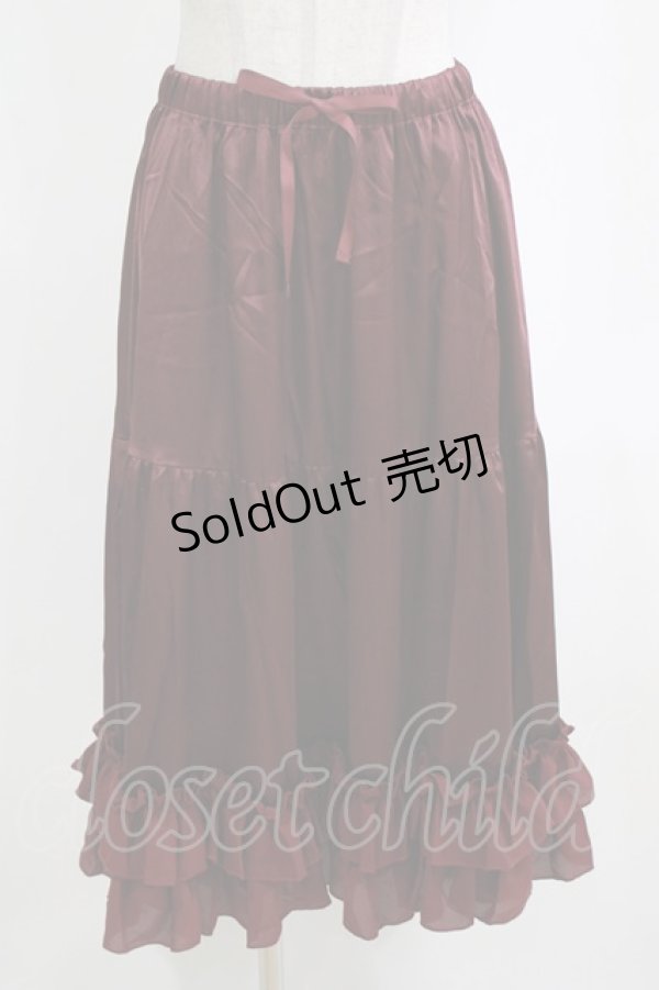 画像1: axes femme kawaii / ミディフリルペチスカート M ワイン H-26-02-21-046-AX-SK-NS-ZH (1)