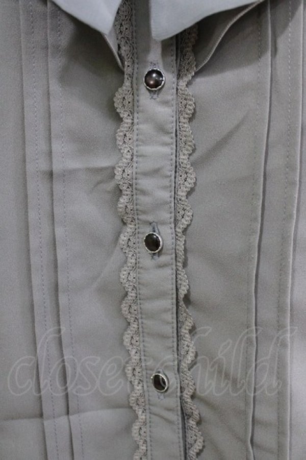 画像4: axes femme / ラッフルフリルブラウス M グレー H-26-02-21-047-AX-BL-NS-ZH (4)