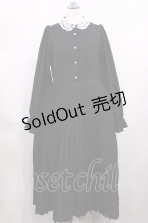 画像: m petit by misako / AM*レースエリプリーツワンピース L ブラック H-26-02-21-1001-LO-OP-NS-ZH