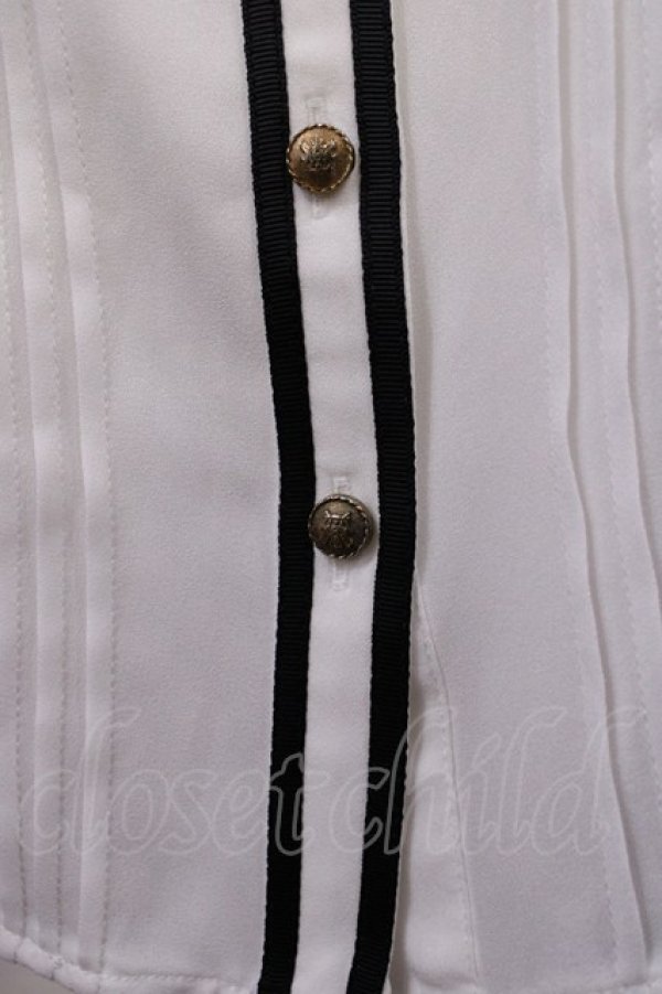 画像3: Amavel / Romantique Emblemチェックリボン&ネクタイブラウス Free オフ/パープル H-26-02-21-1023-CA-BL-NS-ZH (3)